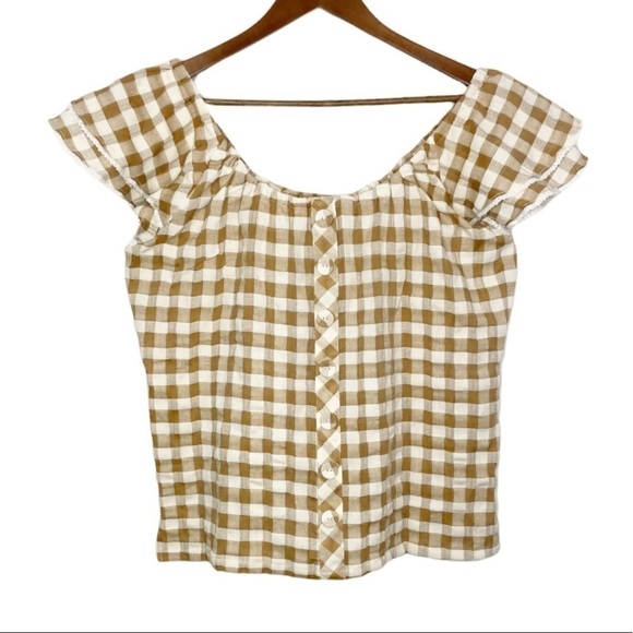 Matilda Jane Tops - 𝅺Matilda Jane Annabelle Plaid Off-Shoulder Blouse
